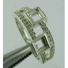 925 Sterling Silver Mount Ring, Shape Square, MRI-0019